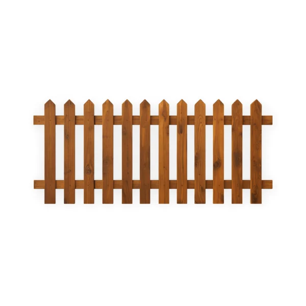 0.6m x 1.83m pointed top picket fence panel brown