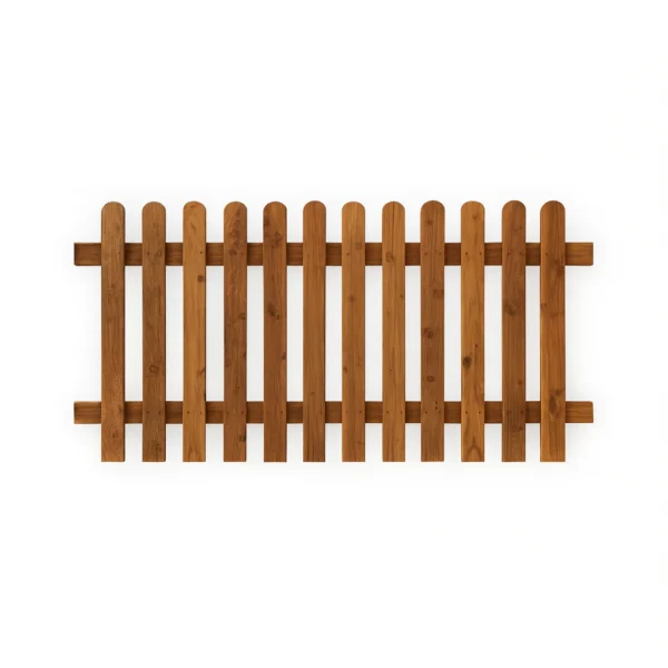0.9m x 1.83m Picket Fence Panel - Round Top