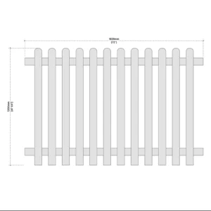 Illustration of a picket fence design front 6ft x 4ft