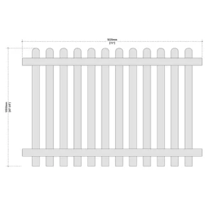 Illustration of a picket fence design rear 6ft x 4ft