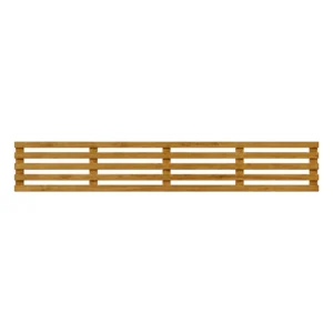 Brown-treated horizontal slatted trellis panel, 1ft high by 6ft wide.