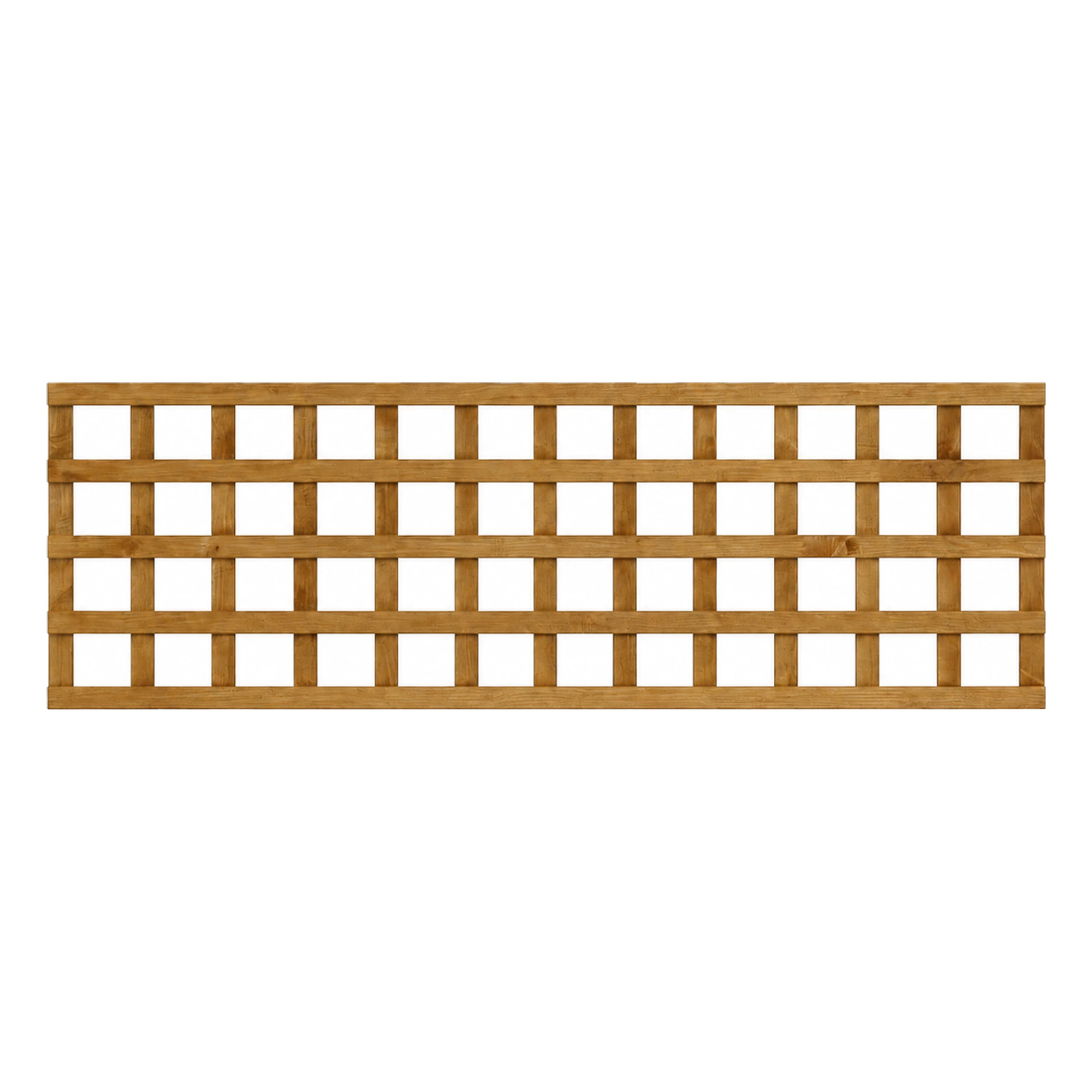 Brown-treated standard square trellis panel, 2ft high by 6ft wide.