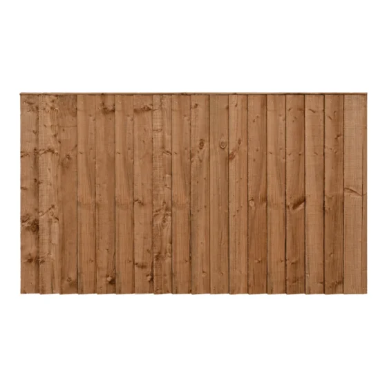 3ft 6in x 6ft Brown wooden fence panel made from vertical timber boards