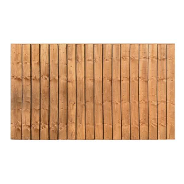 3ft x 6ft heavy duty closeboard fence panel with 3 rails and top cap - front view
