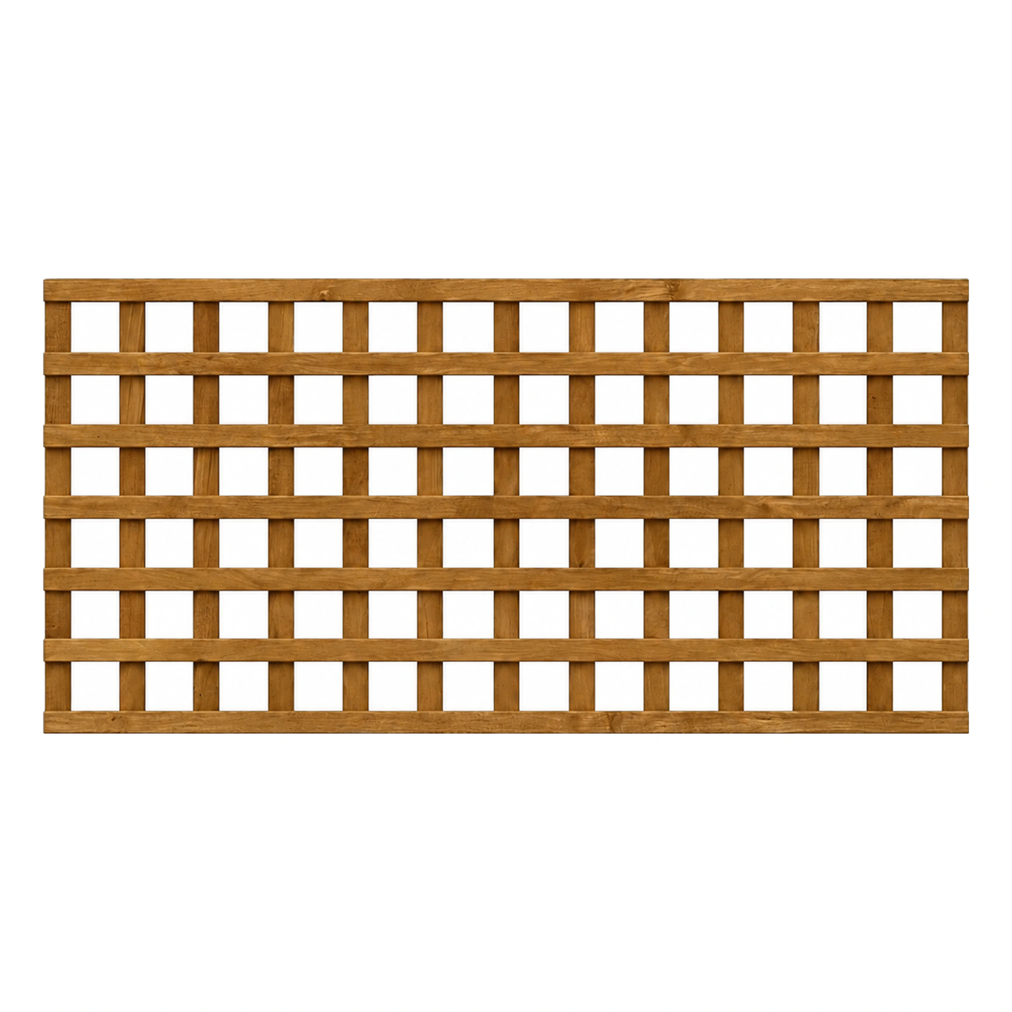 Brown-treated standard square trellis panel, 3ft high by 6ft wide.