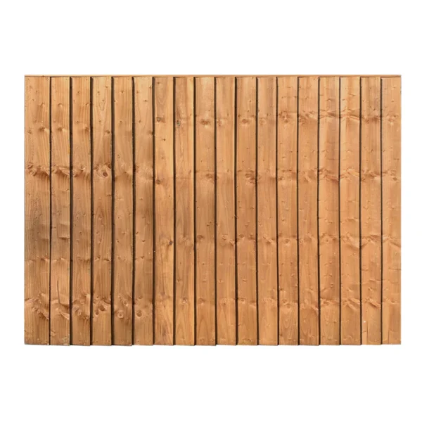 4ft x 6ft heavy closeboard fence panel with 3 rails and top cap front view