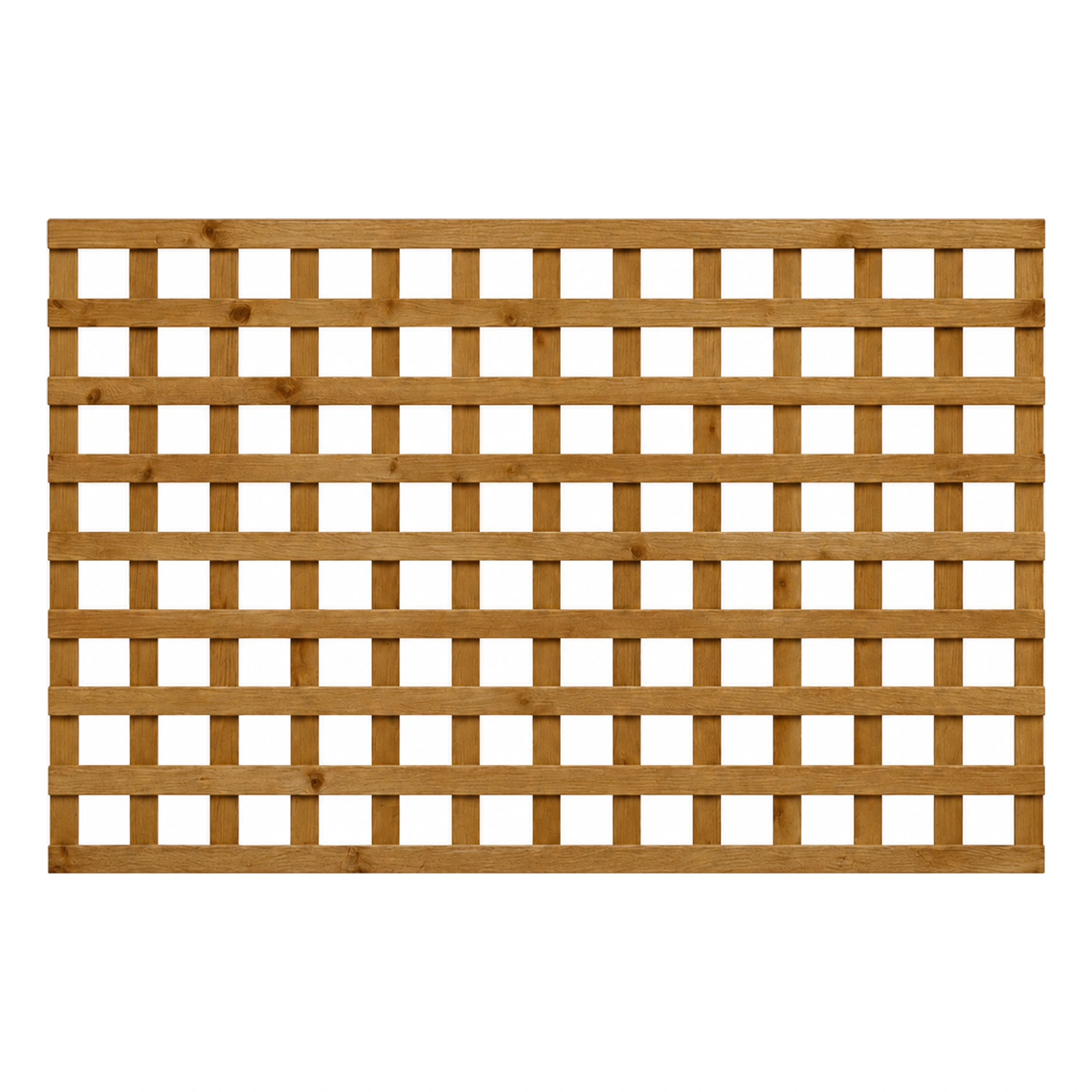 Brown-treated standard square trellis panel, 4ft high by 6ft wide.