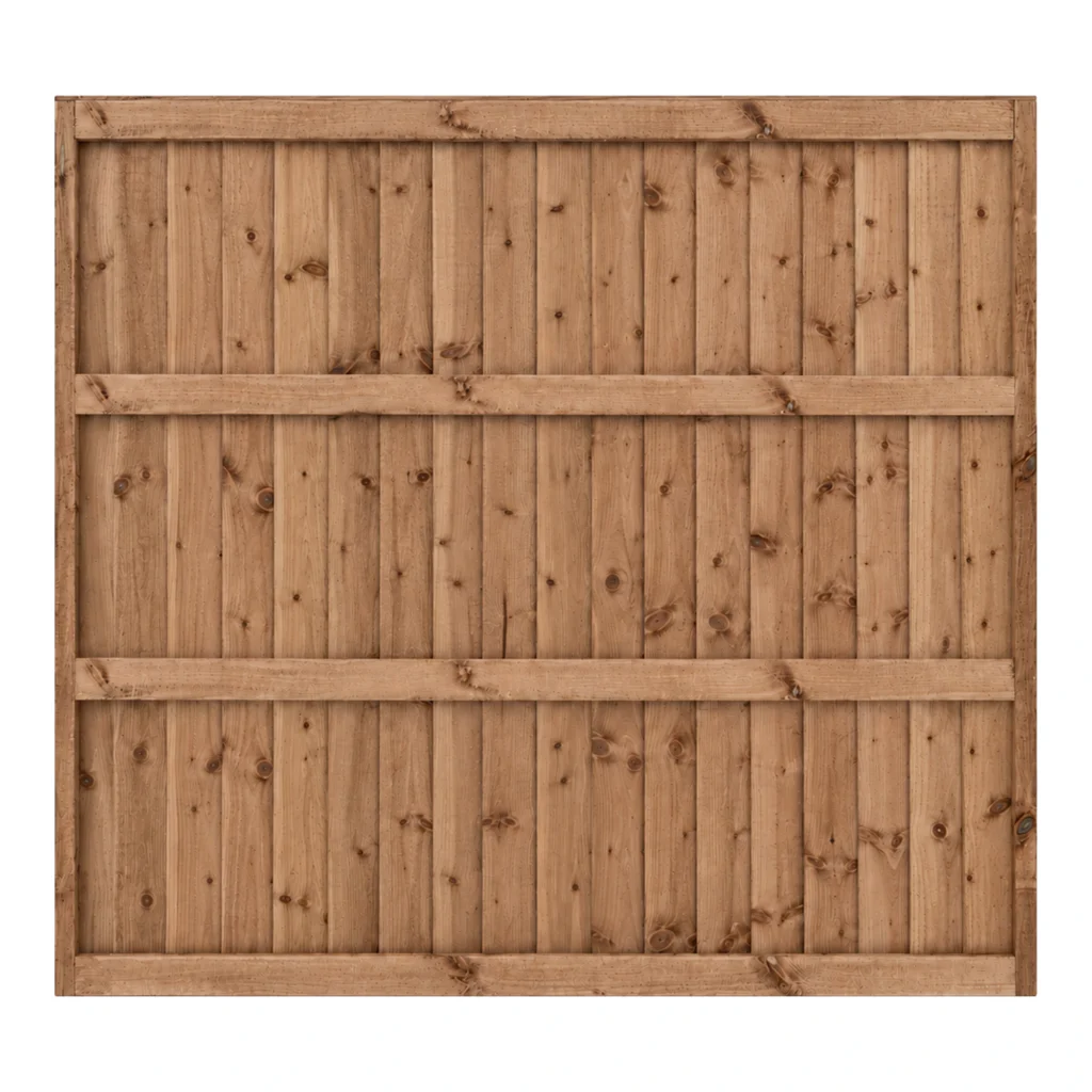 Fence Panels, Fence Contractor & Supplies 19 5ft 6in x 6ft Wooden fence made of vertical planks with horizontal support rails