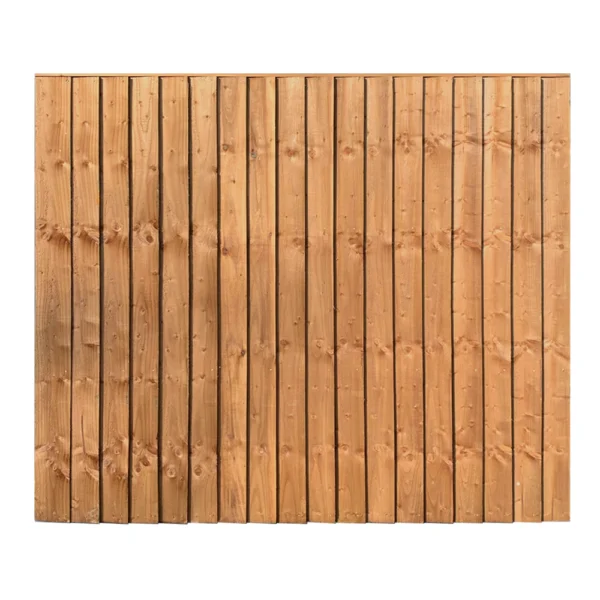 5ft x 6ft heavy close board fence panel with 3 rails and top cap