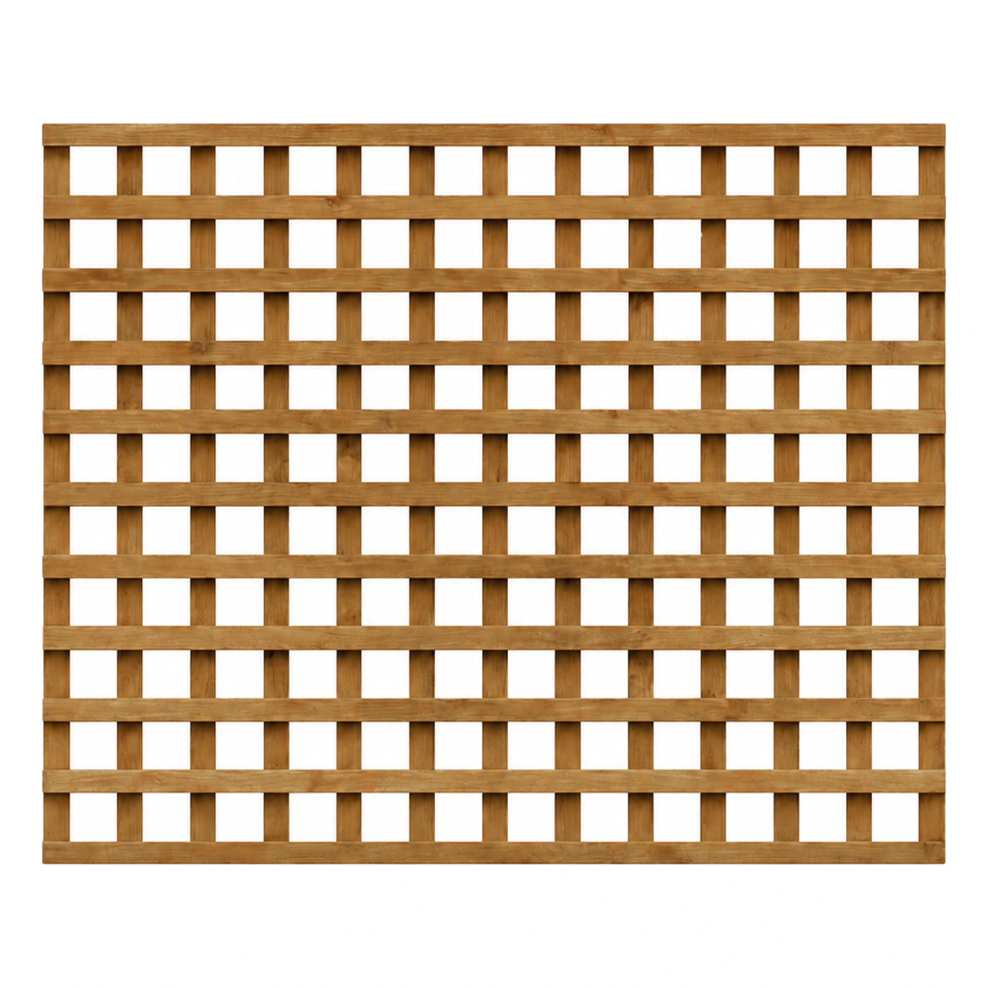 Brown-treated standard square trellis panel, 5ft high by 6ft wide.