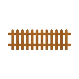2ft x 6ft pointed picket fence panel front view