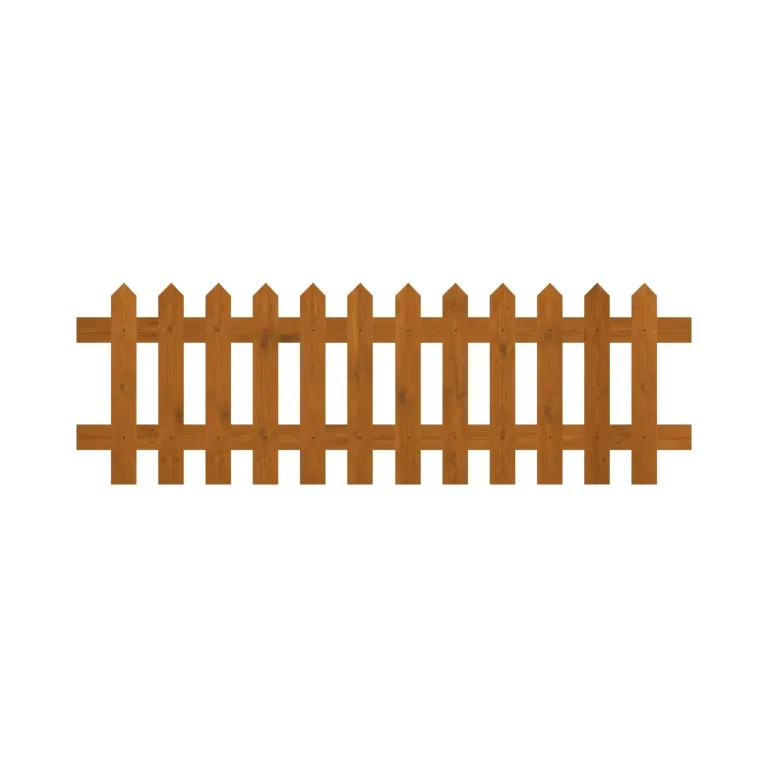 2ft x 6ft pointed picket fence panel front view