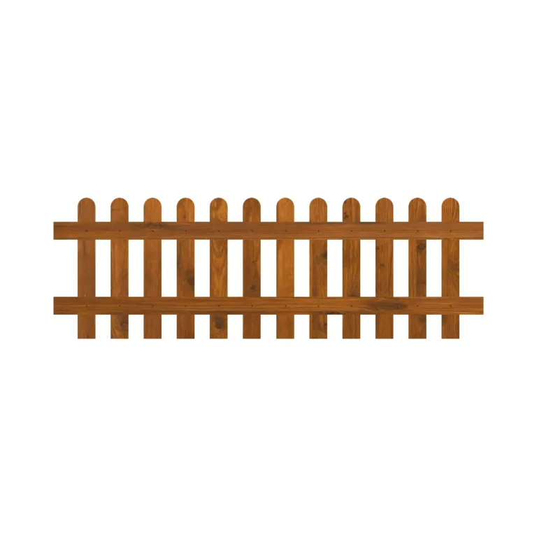2ft x 6ft round top picket fence panel rear view