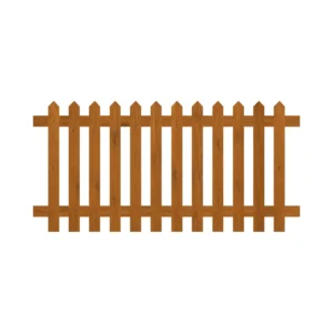 3ft x 6ft picket fence panel pointed front view