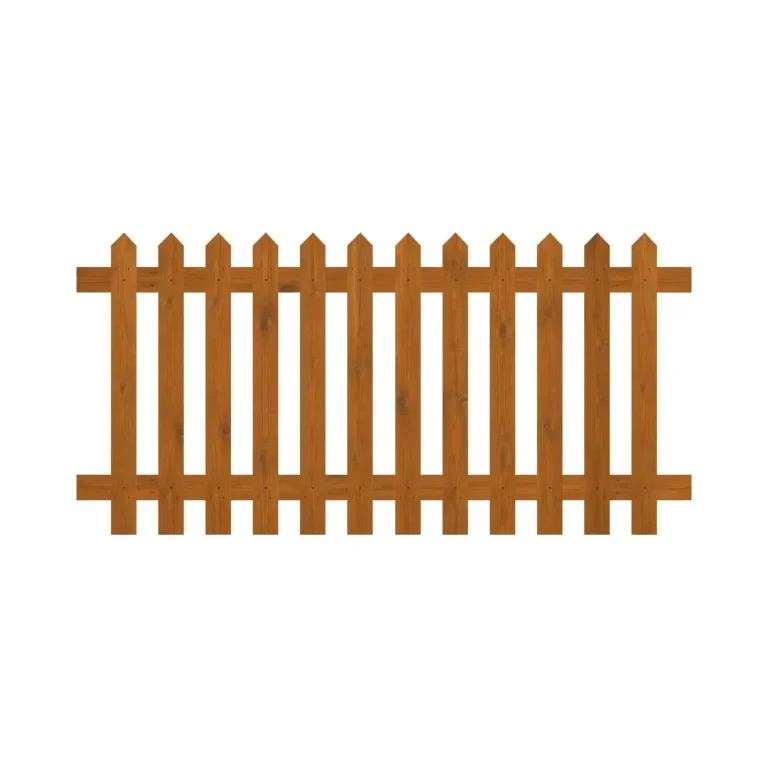 3ft x 6ft picket fence panel pointed front view