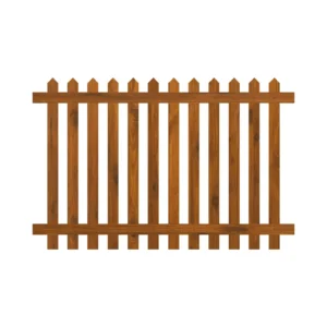 6FT x 4FT Picket Fence Panel - Pointed Top - Pressure Treated Brown - Image 2