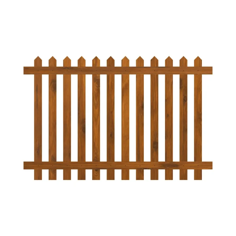 6FT x 4FT Picket Fence Panel - Pointed Top - Pressure Treated Brown - Image 2