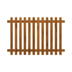 6FT x 4FT Picket Fence Panel - Round Top - Pressure Treated Brown
