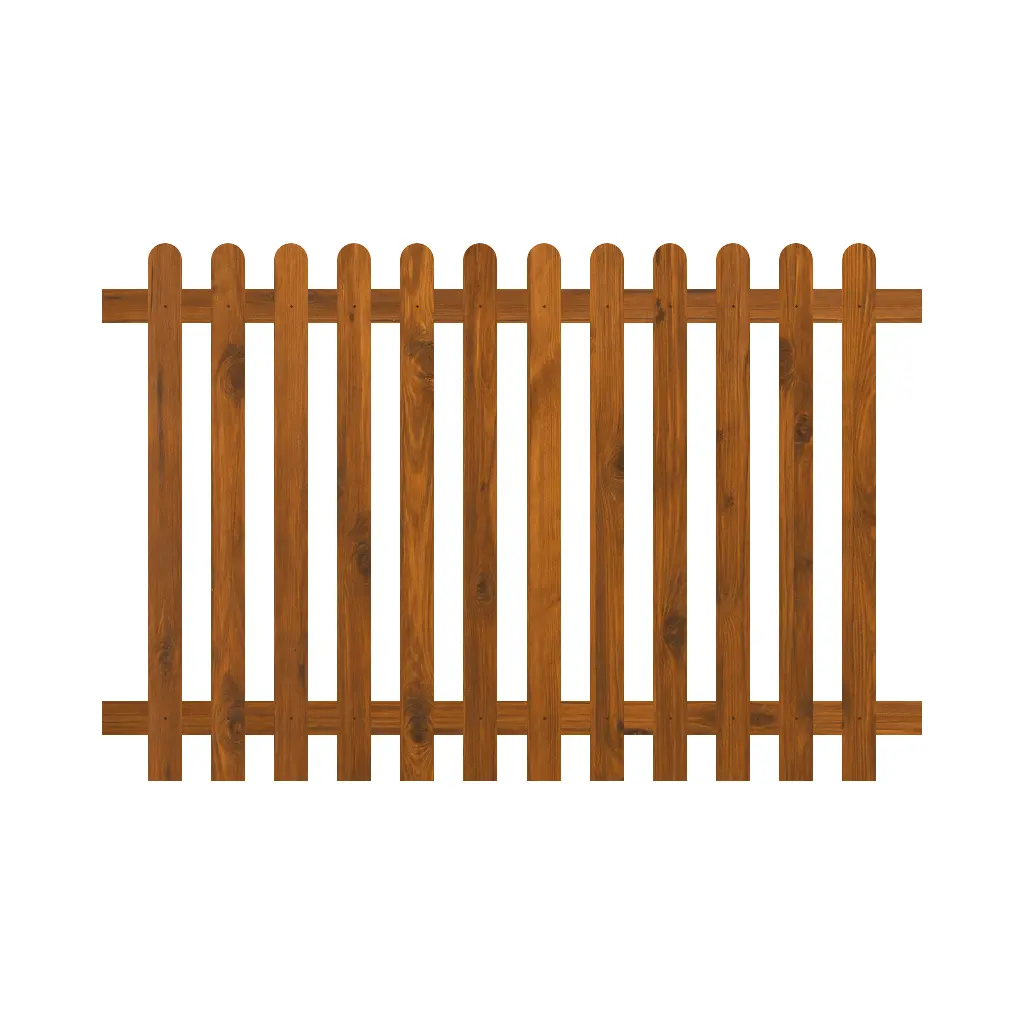6ft x 4ft round top picket fence panel front view