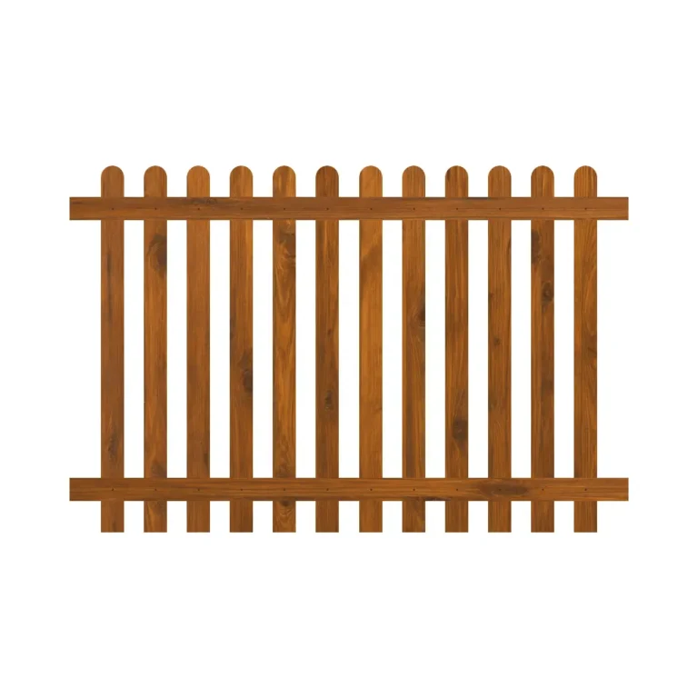 6ft x 4ft round top picket fence panel rear view