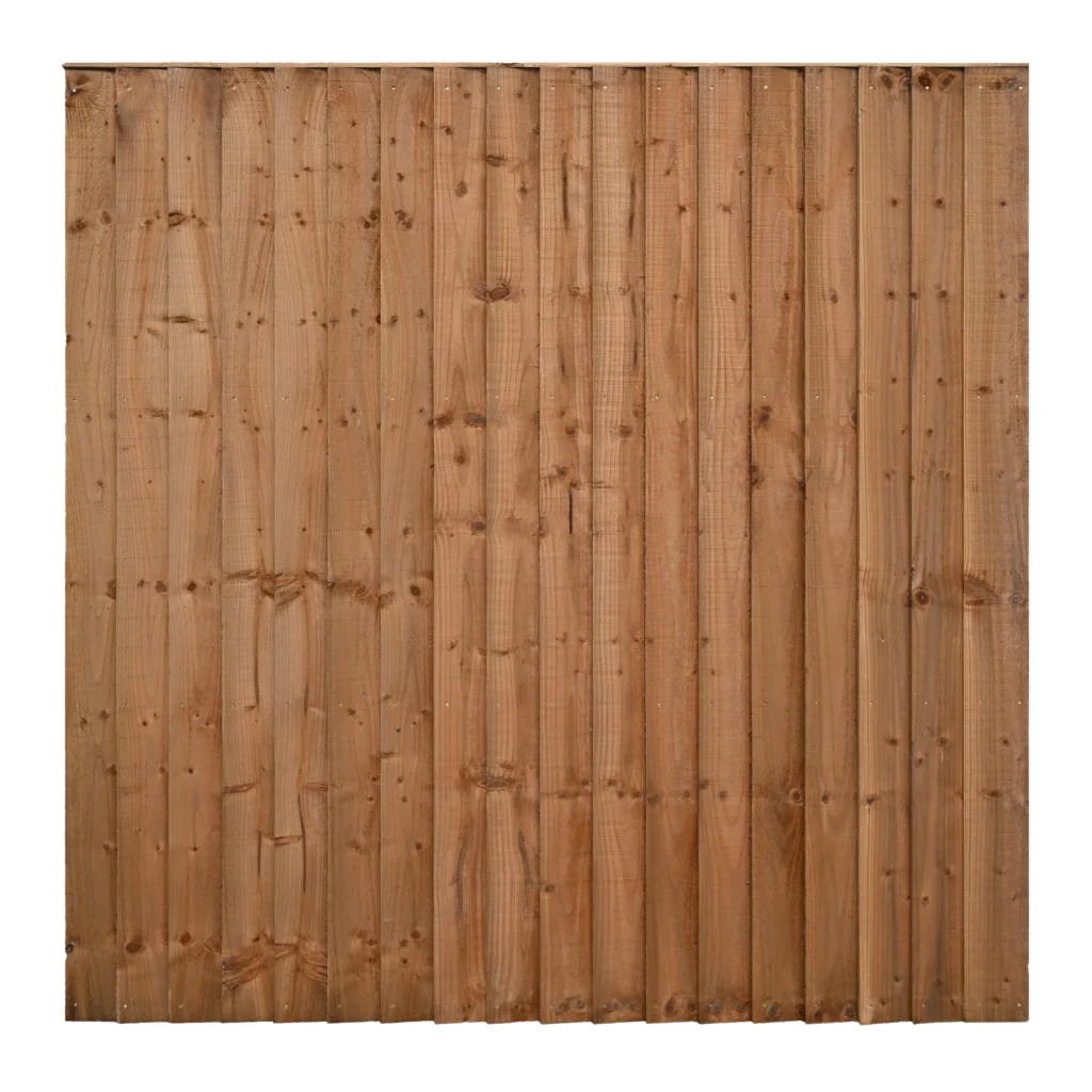 Fence Panels, Fence Contractor & Supplies 17 6ft Brown wooden fence panel made of vertical timber planks