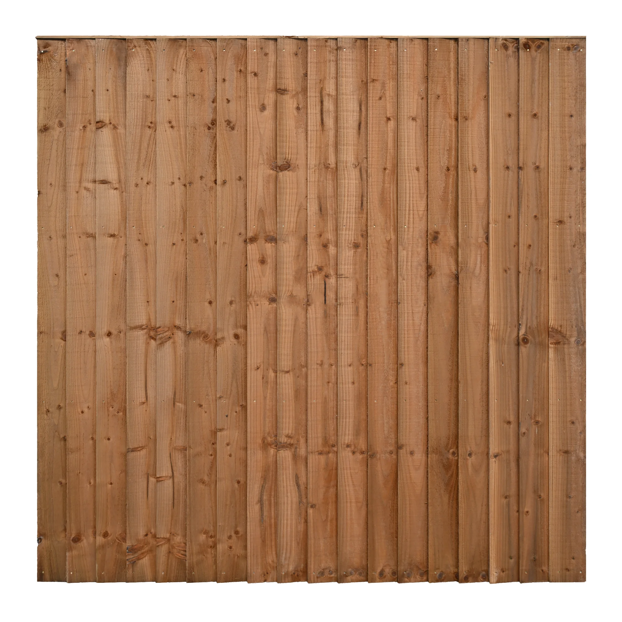 6ft Brown wooden fence panel made of vertical timber planks