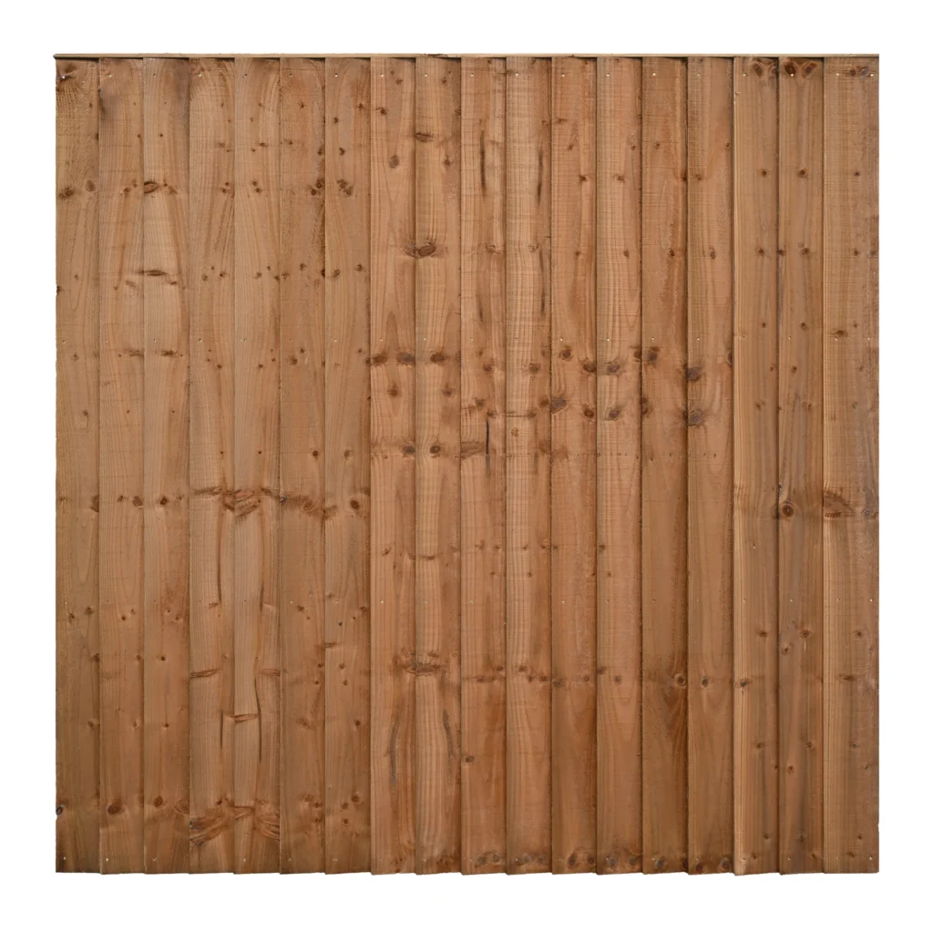 Fence Panels, Fence Contractor & Supplies 17 6ft Brown wooden fence panel made of vertical timber planks