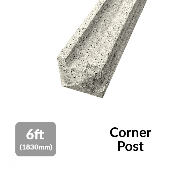 6ft slotted concrete corner fence posts