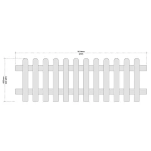 Illustration of a picket fence design front 6ft x 2ft
