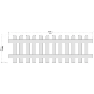 Illustration of a picket fence design rear 6ft x 2ft