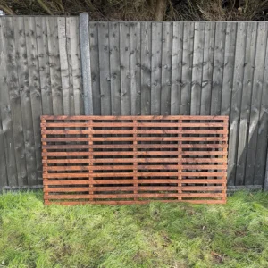 6ft x 3ft slatted horizontal trellis fence panel in garden setting