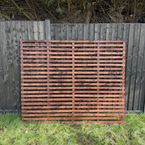 6ft x 5ft slatted horiztonal trellis fence panel