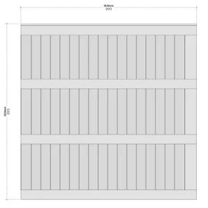 closeboard fence panel technical drawing rear