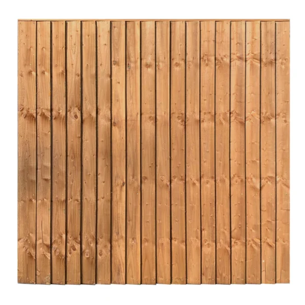 6ft x 6ft closeboard fencing panel with 4 rails and top cap - front view