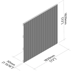 6ft x 6ft closboard fence panel technical drawing isometric front