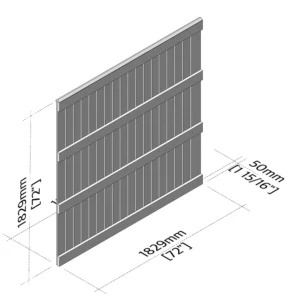 6ft x 6ft closboard fence panel technical drawing isometric rear