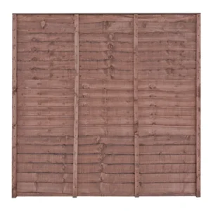 6FT x 6FT Lap Fence Panel - Treated Brown - Image 2