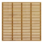 6FT x 6FT Slatted Horizontal Trellis Panel - Treated Brown