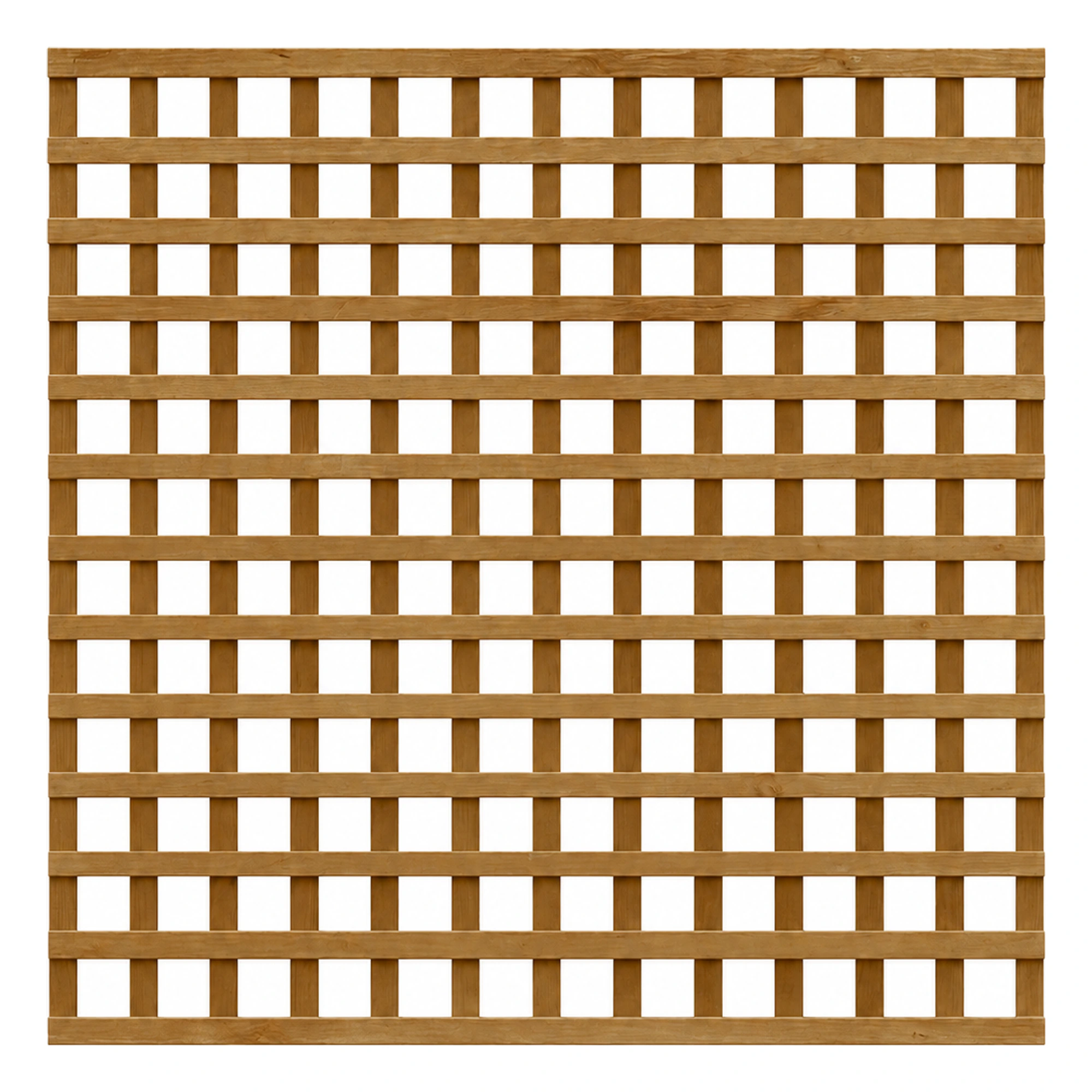 Brown-treated standard square trellis panel, 6ft high by 6ft wide.