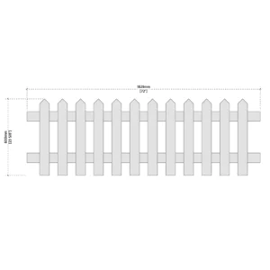2ft x 6ft picket fence detail drawing front