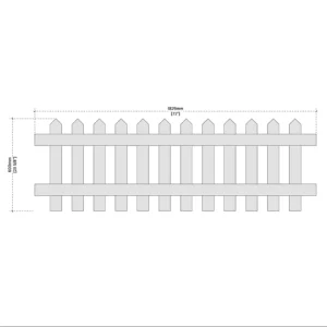 2ft x 6ft picket fence detail drawing rear