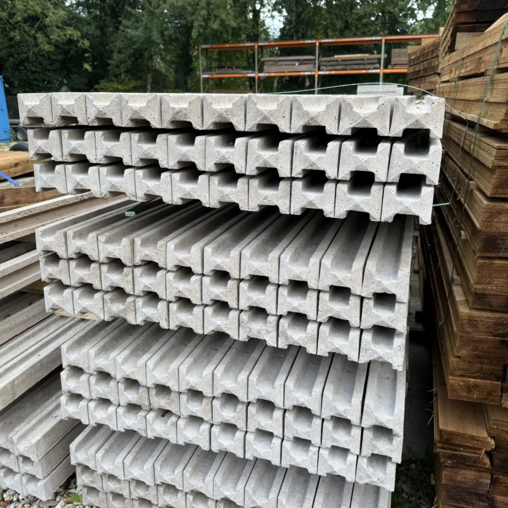 concrete fence post stack