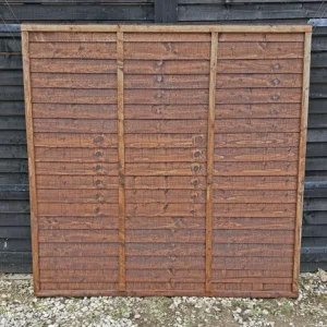 6FT x 6FT Lap Fence Panel - Treated Brown - Image 3