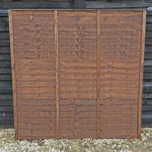 6FT x 6FT Lap Fence Panel - Treated Brown - Image 4