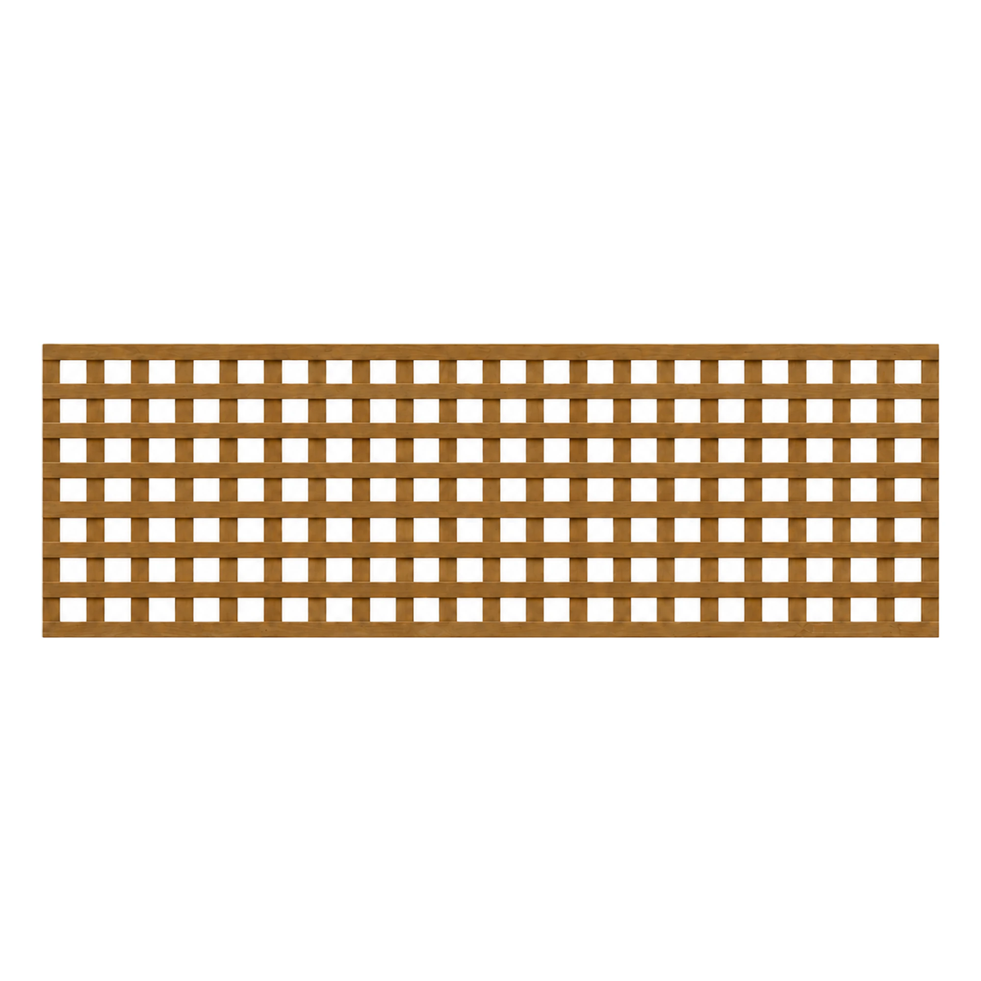 Brown-treated privacy trellis panel, 2ft high by 6ft wide.