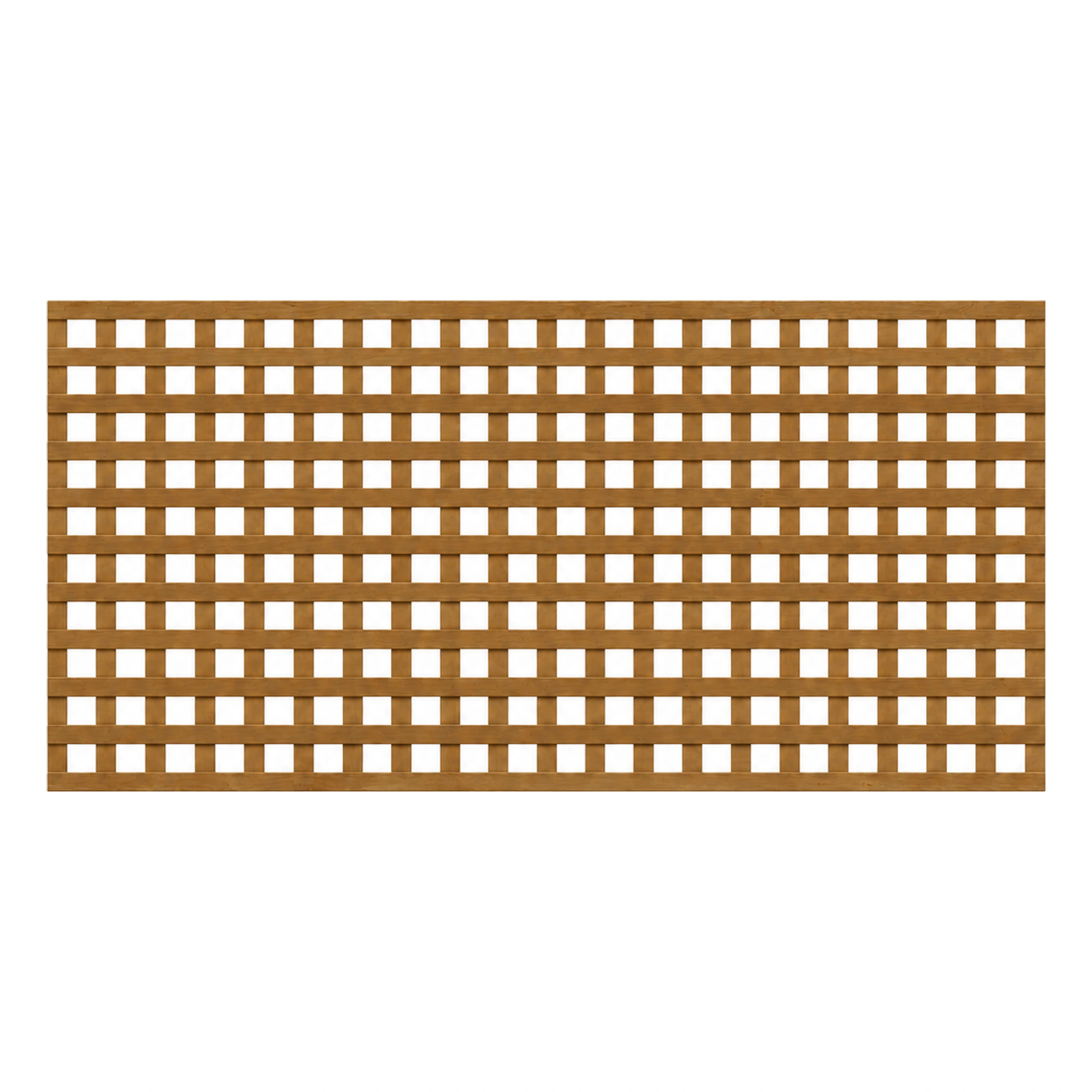 Brown-treated privacy trellis panel, 3ft high by 6ft wide.
