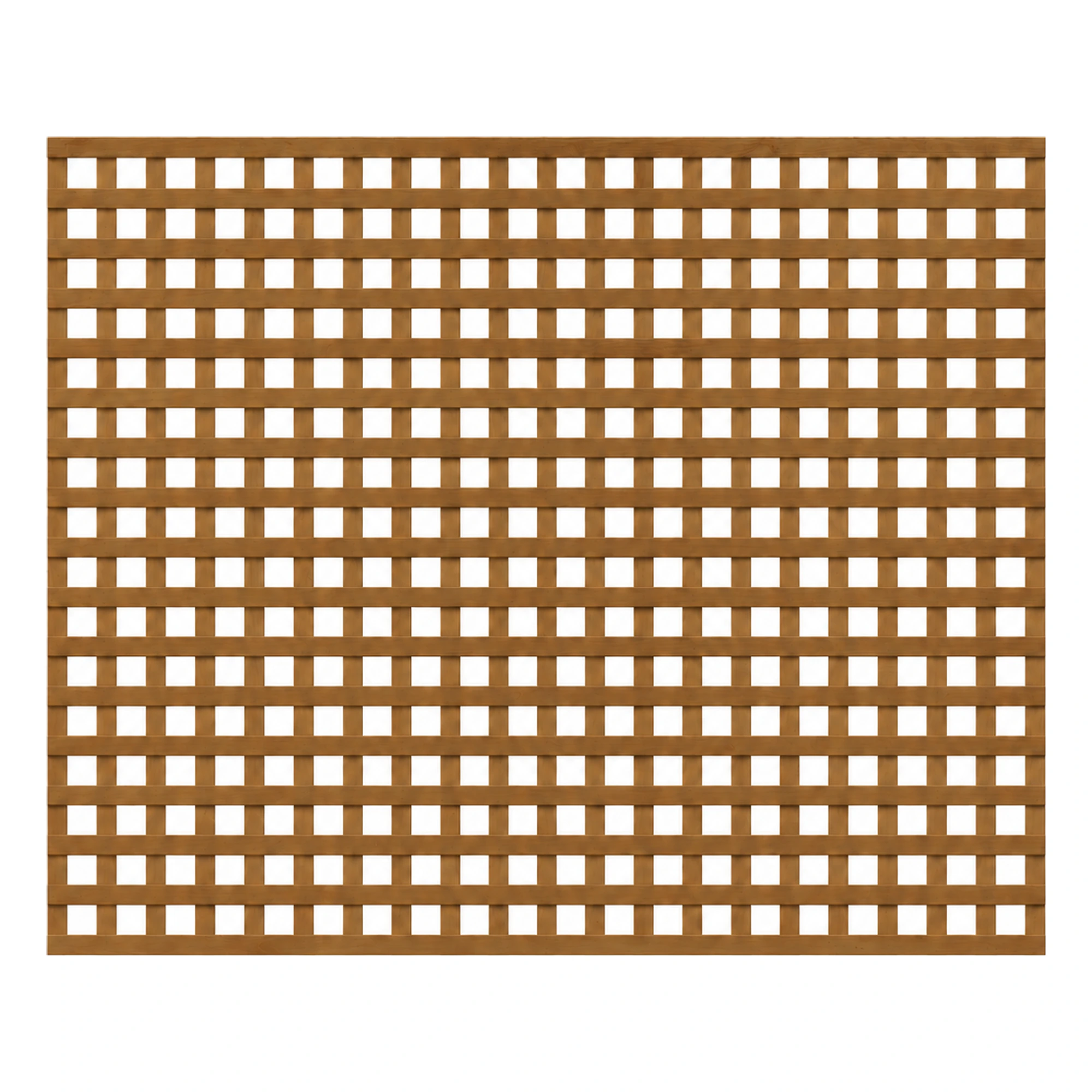 Brown-treated privacy trellis panel, 5ft high by 6ft wide.