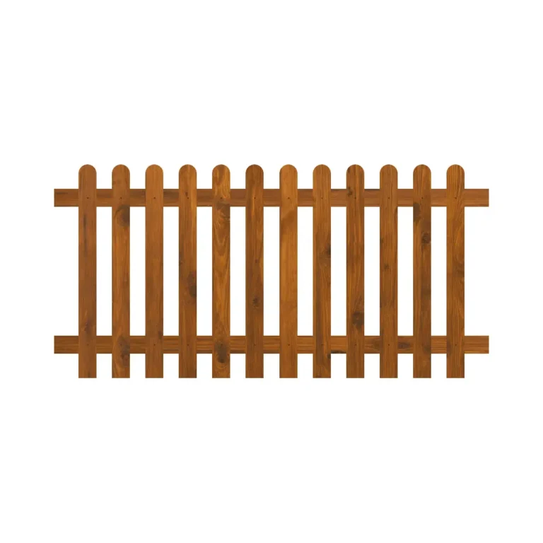 6ft x 3ft round top picket fence panel front view