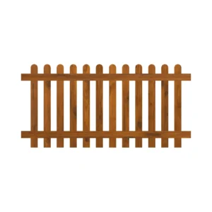 6ft x 3ft round top picket fence panel rear view