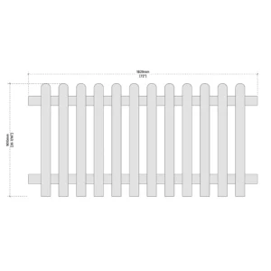 Illustration of a picket fence design front 6ft x 3ft